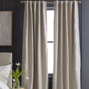 NWOT Quince European Linen Blackout Curtain Cream 48x96